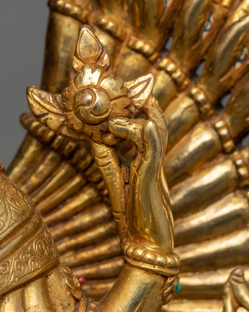 The 1000-Armed Chenrezig Sculpture in Divine Splendor | Himalayan Artwork