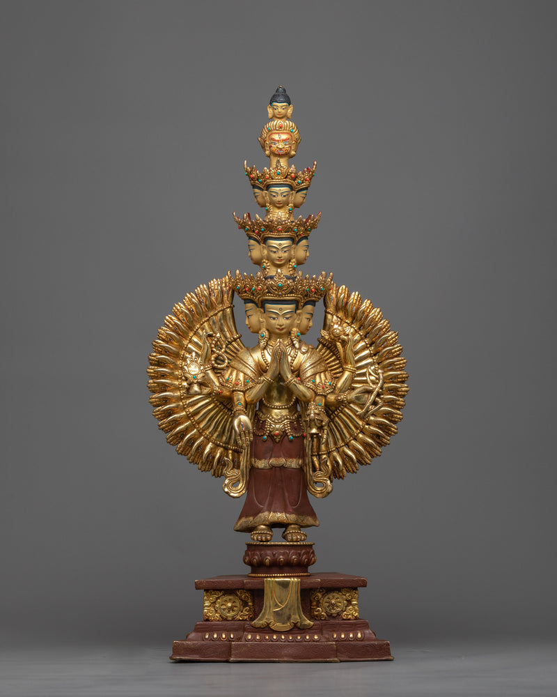 The 1000-Armed Chenrezig Sculpture in Divine Splendor | Himalayan Artwork