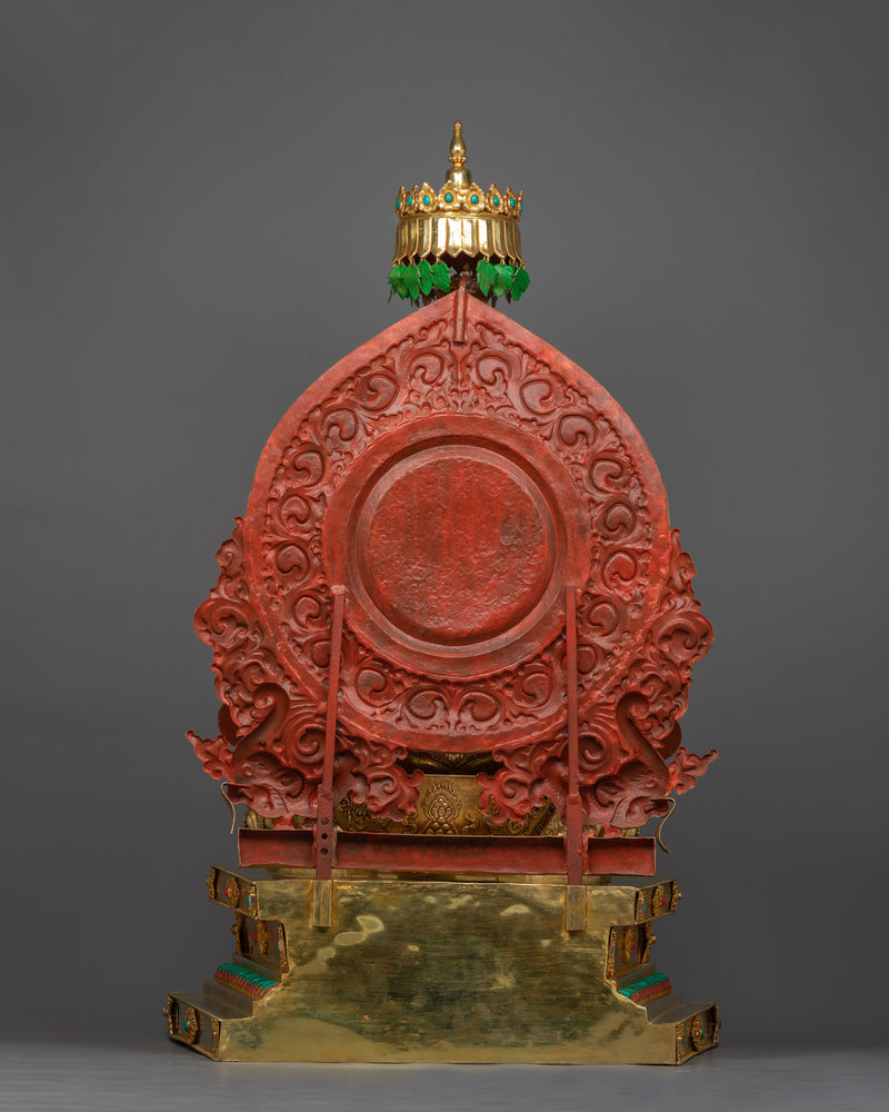 Dzambhala The Buddha of Wealth | Seated on a Gemstone Decorated Throne