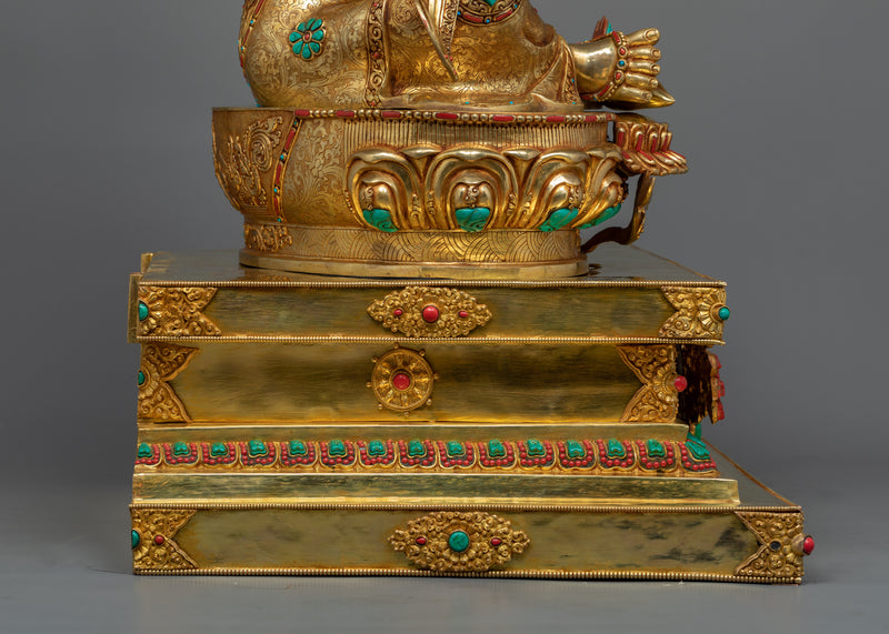 Dzambhala The Buddha of Wealth | Seated on a Gemstone Decorated Throne