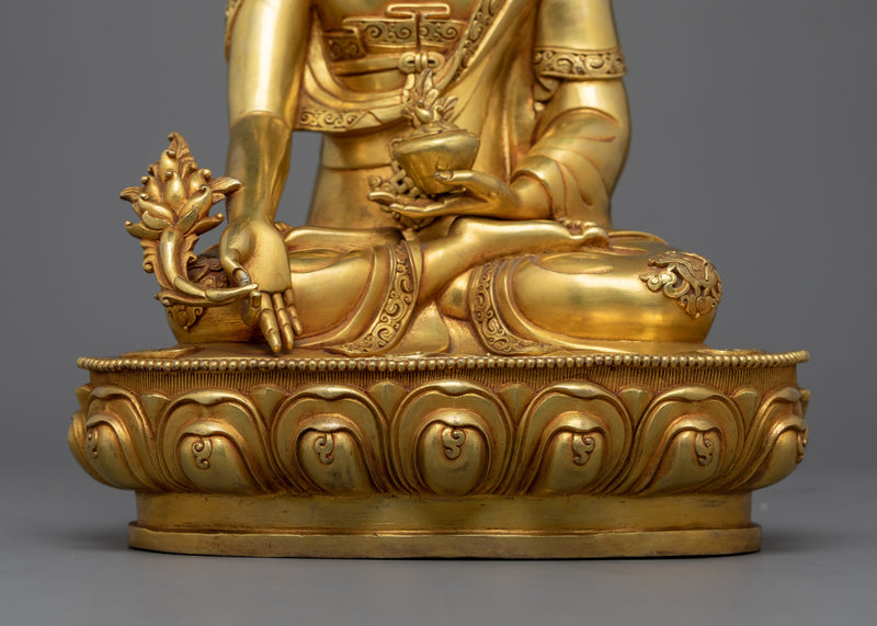 The Guru Medicine Buddha in 24K Gold Radiance | Healing Light