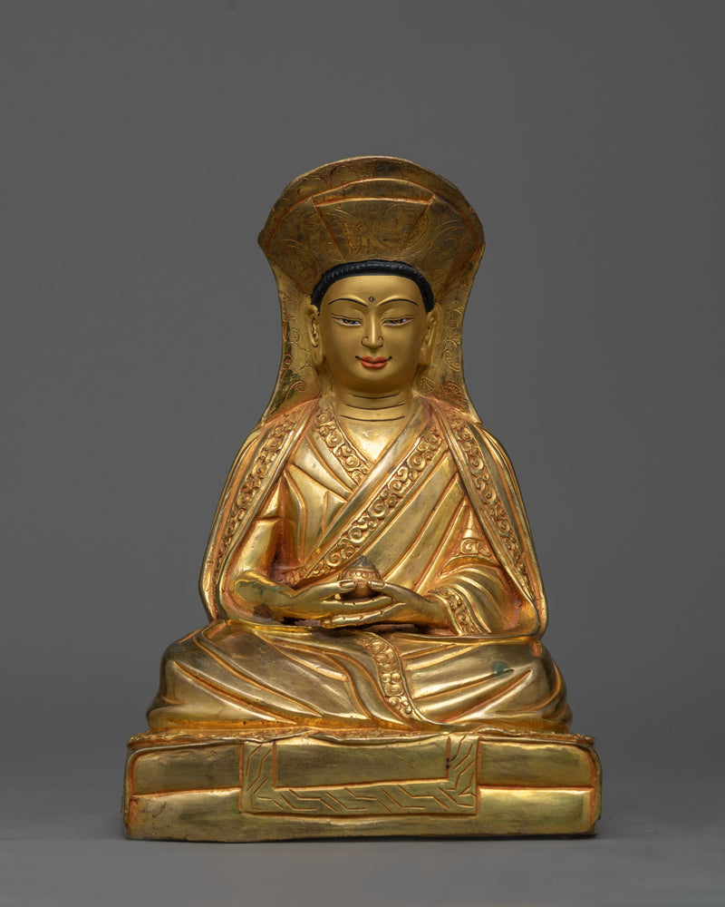 Marpa, Milarepa, Gampopa Set in Gilded Harmony | The Lineage of Enlightenment