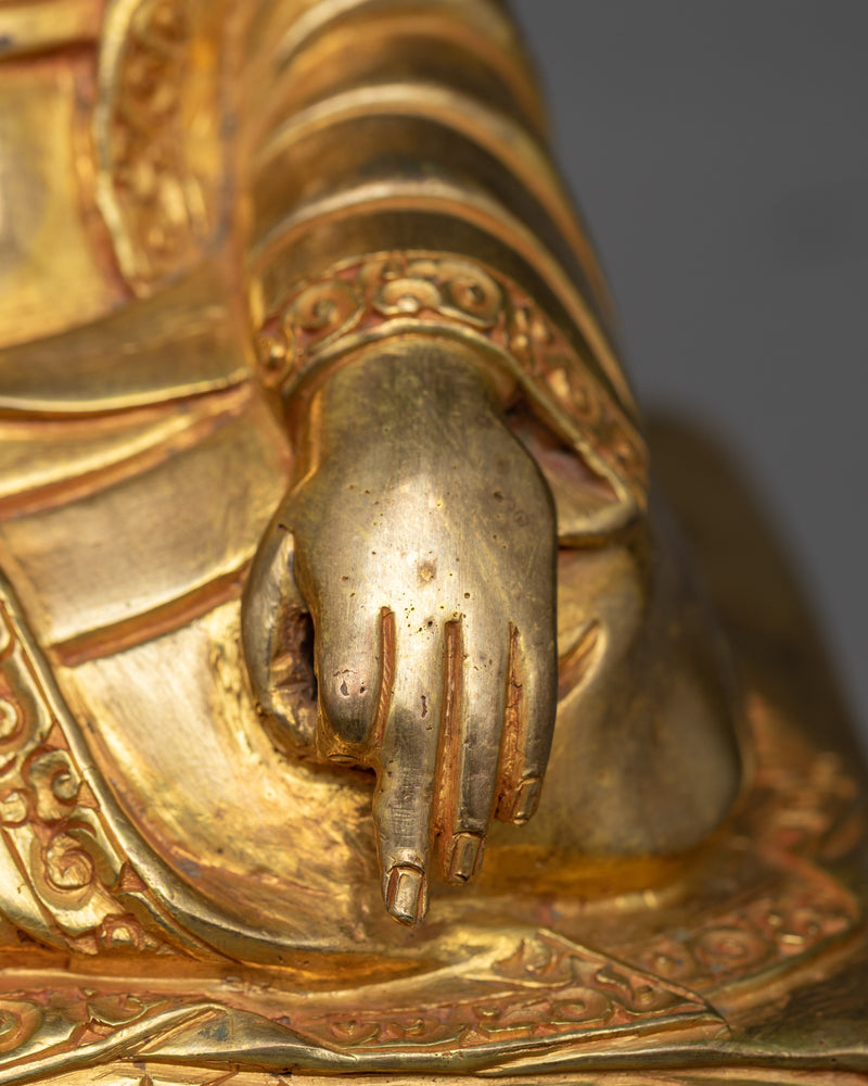 Marpa, Milarepa, Gampopa Set in Gilded Harmony | The Lineage of Enlightenment