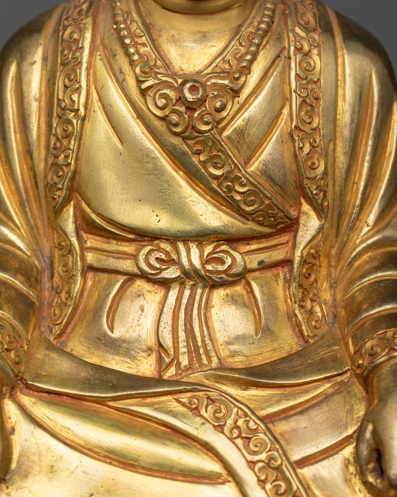 Marpa, Milarepa, Gampopa Set in Gilded Harmony | The Lineage of Enlightenment