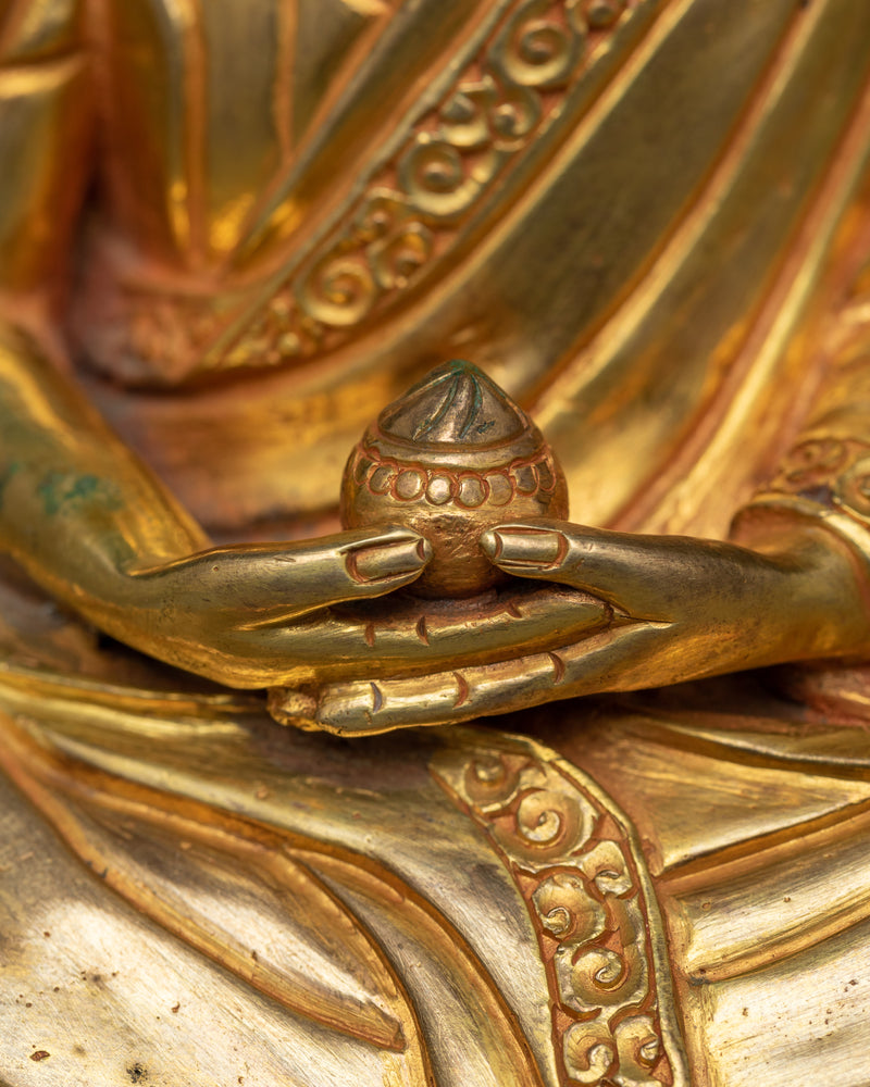 Marpa, Milarepa, Gampopa Set in Gilded Harmony | The Lineage of Enlightenment