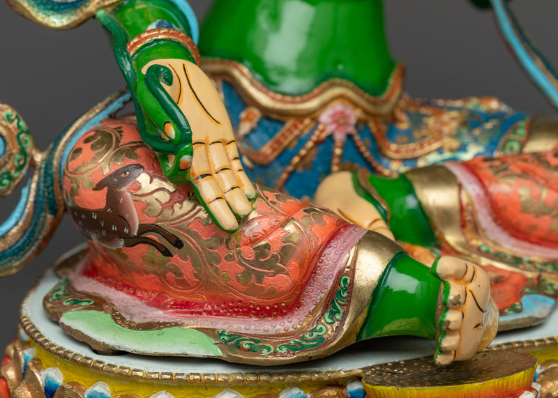 Hand-painted Colorful Green Tara Statue | Compassionate Enlightened Female Buddha