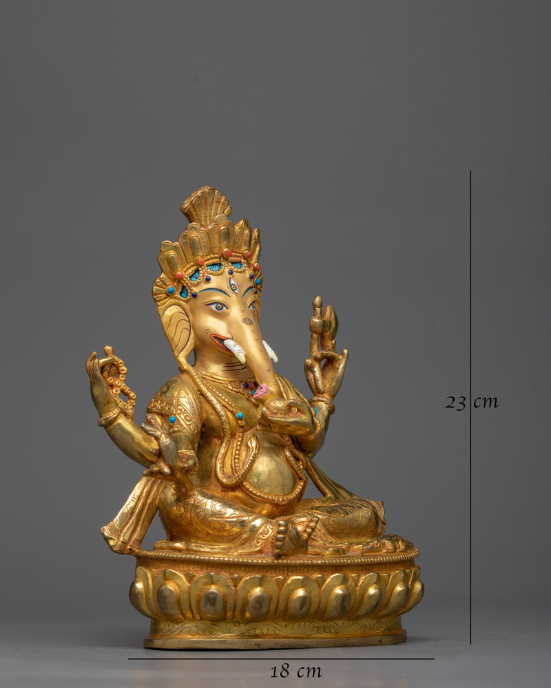 9 Inch Ganesh Statue | Handmade elephant-headed Ganapati Sculpture