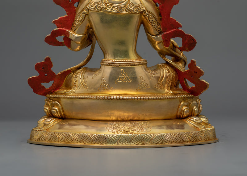 Green Tara Idol in 24K Gold | The Essence of Active Compassion