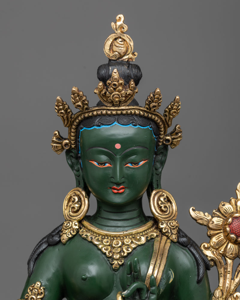 standing-green-tara-sculpture-painted-with-green