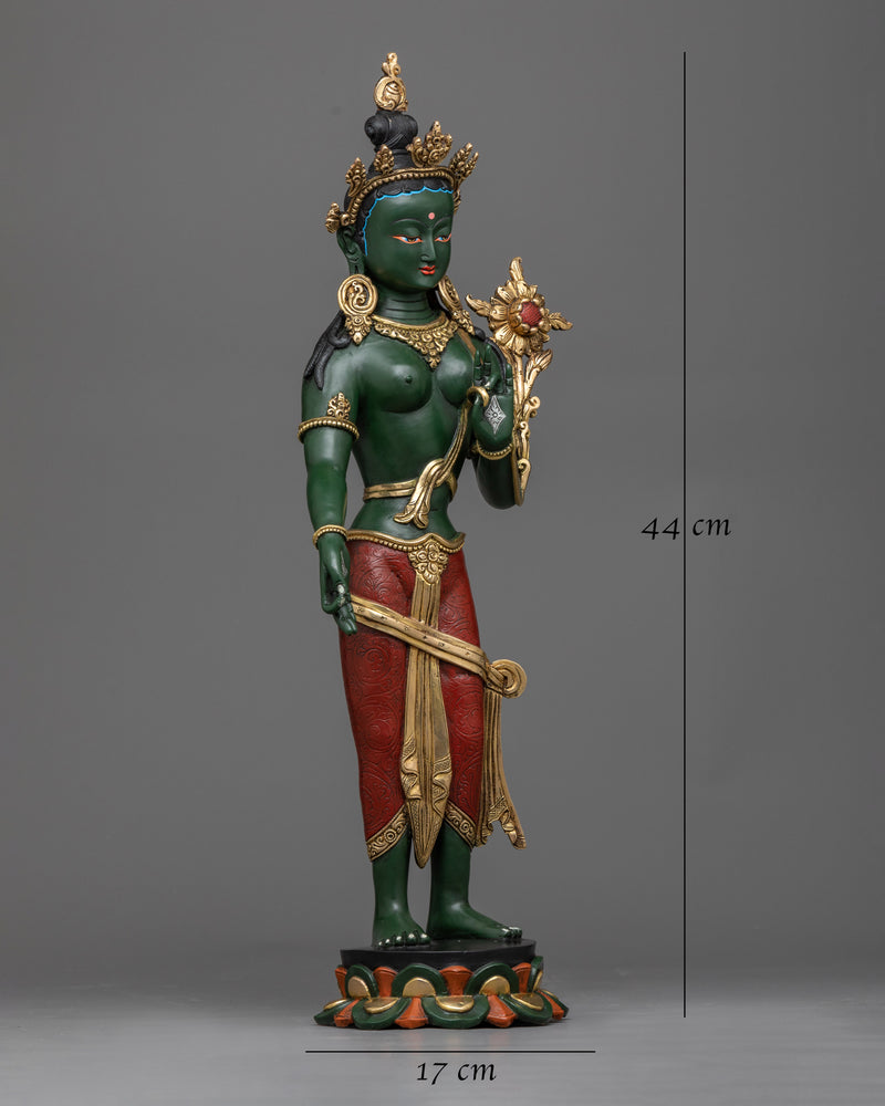 standing-green-tara-sculpture-painted-with-green