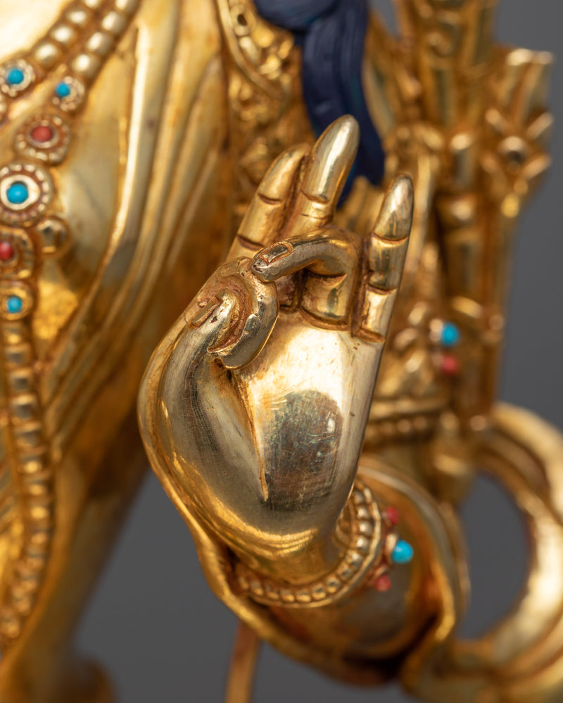 The Green Tara Gilt Copper Sculpture | Resplendent Protector