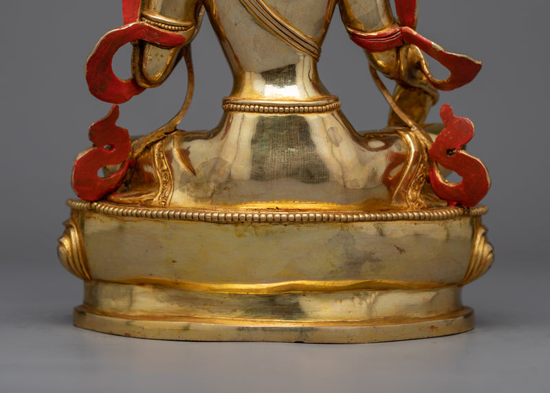 The Green Tara Gilt Copper Sculpture | Resplendent Protector