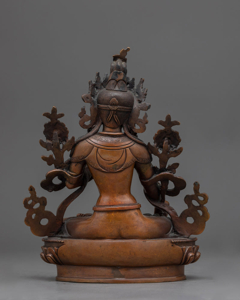 The Bodhisattva White Tara Sculpture in Oxidized Grace | Sanctuary of Serenity