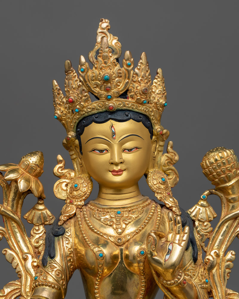 white-tara-copper-sculpture