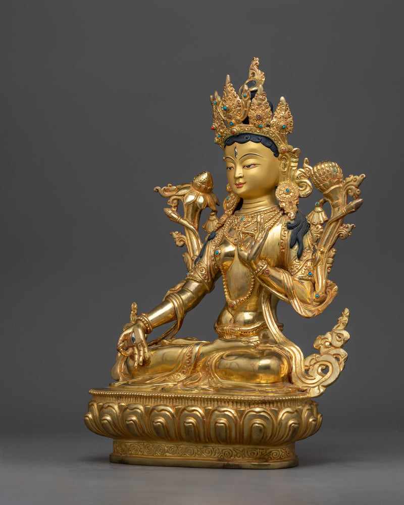 white-tara-copper-sculpture