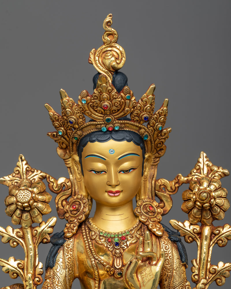 buddhism-green-tara-statue