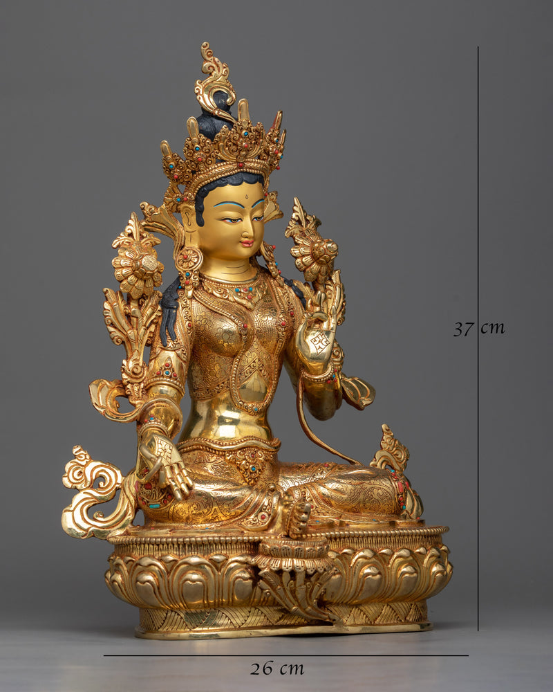 deity green-tara statue