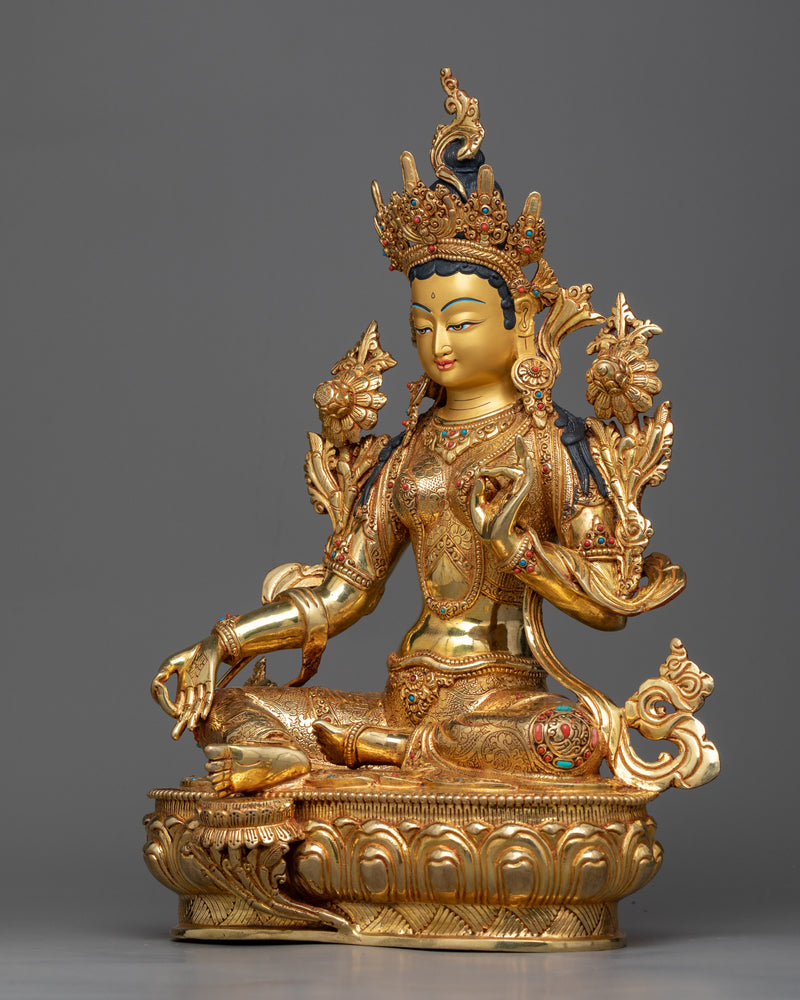 deity green-tara statue