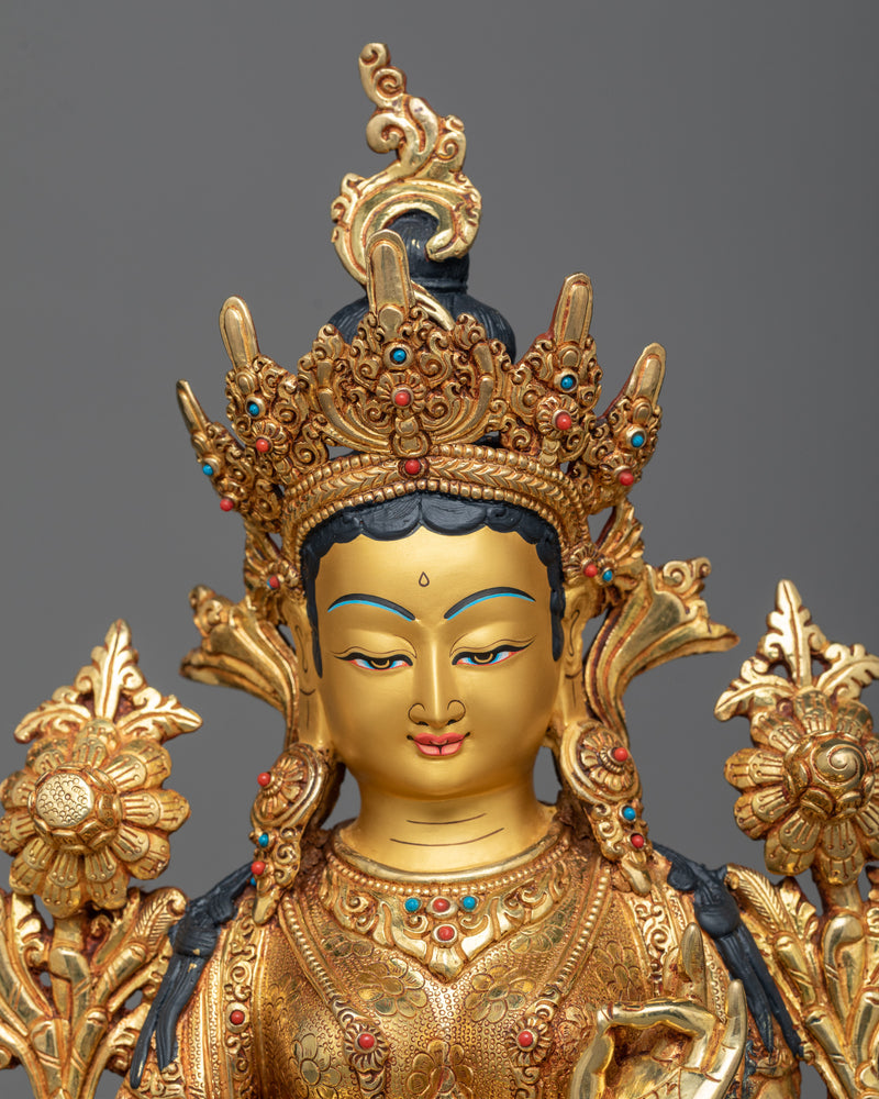 deity green-tara statue