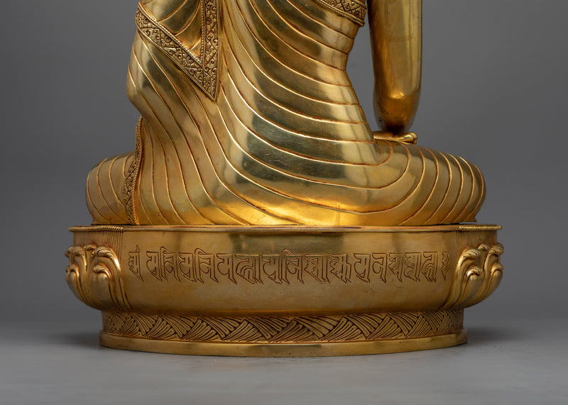 Triple Gold Coated Shakyamuni Buddha Statue | Himalayan Buddhist Sculpture