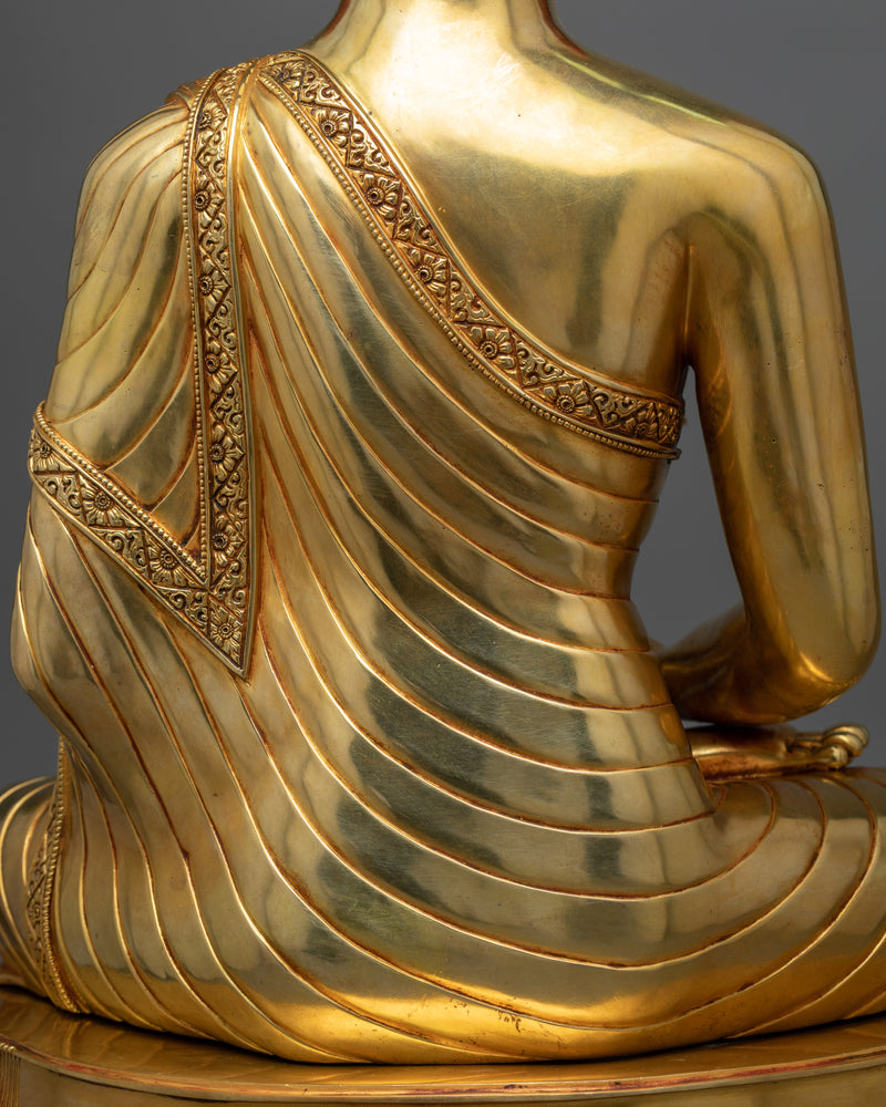 Amitabha Buddha Copper Sculpture | 24k Gold Coated Buddhist Statue