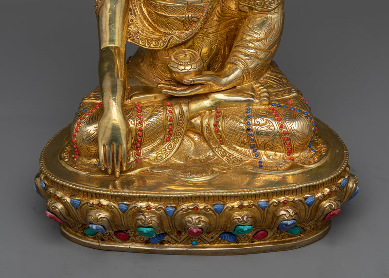 Shakyamuni Buddha Statue in 24K Gold | Beacon of Enlightenment