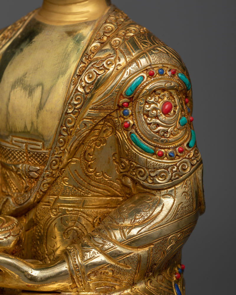 Shakyamuni Buddha Statue in 24K Gold | Beacon of Enlightenment