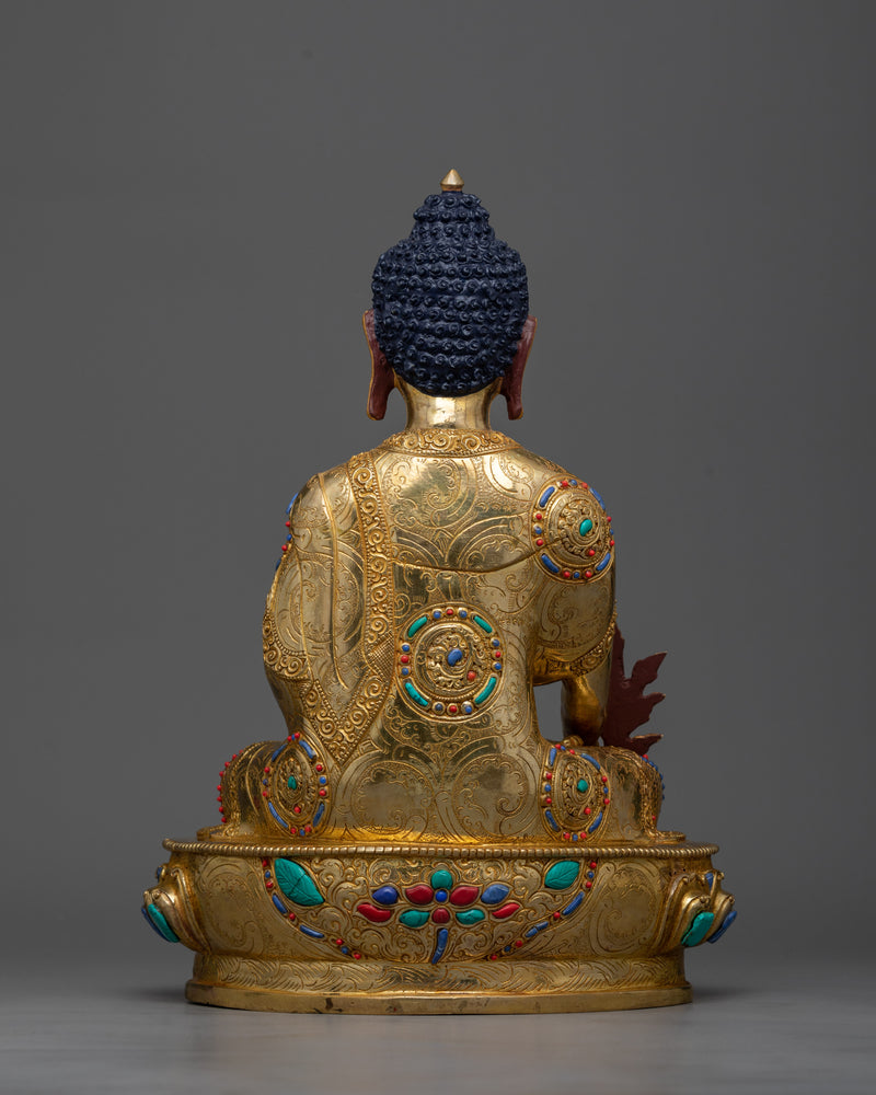 The Buddha of Medicine Bhaisajyaguru in 24K Gold | Sanctuary of Healing