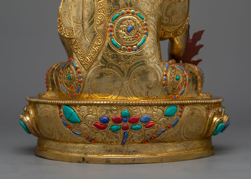 The Buddha of Medicine Bhaisajyaguru in 24K Gold | Sanctuary of Healing