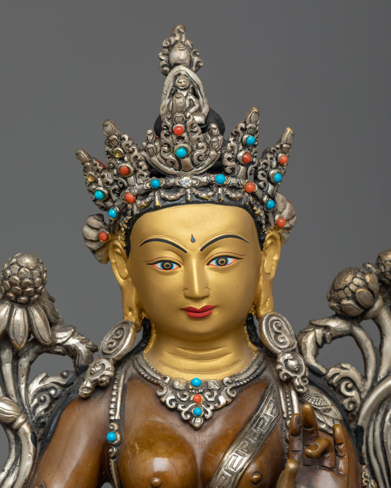 beautiful statue of green-tara