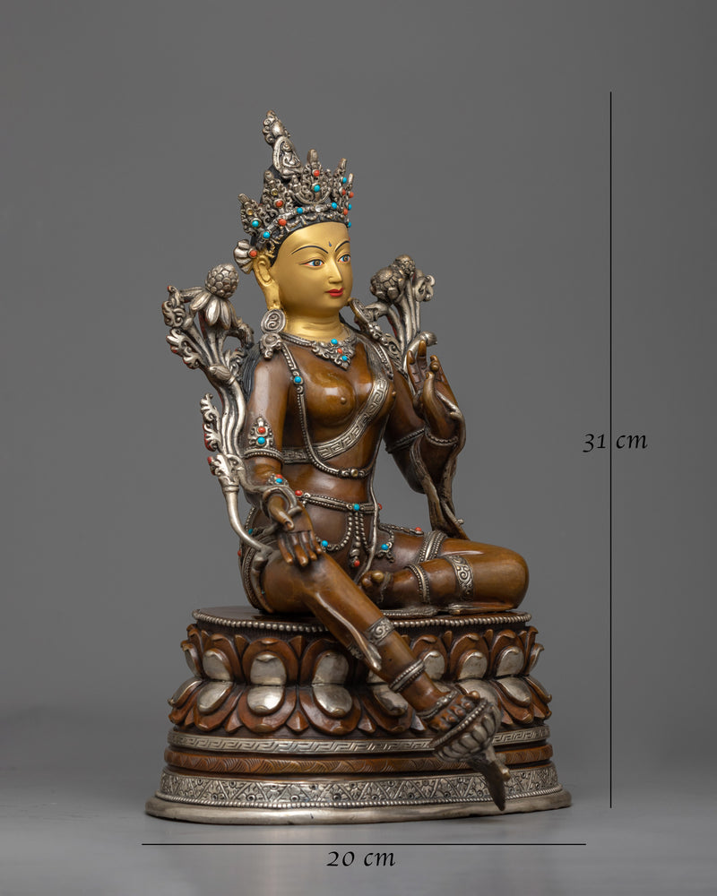 beautiful statue of green-tara