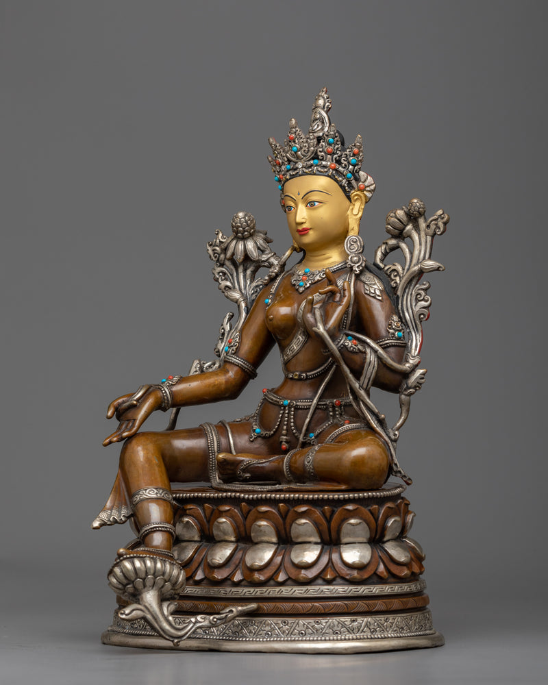 beautiful statue of green-tara