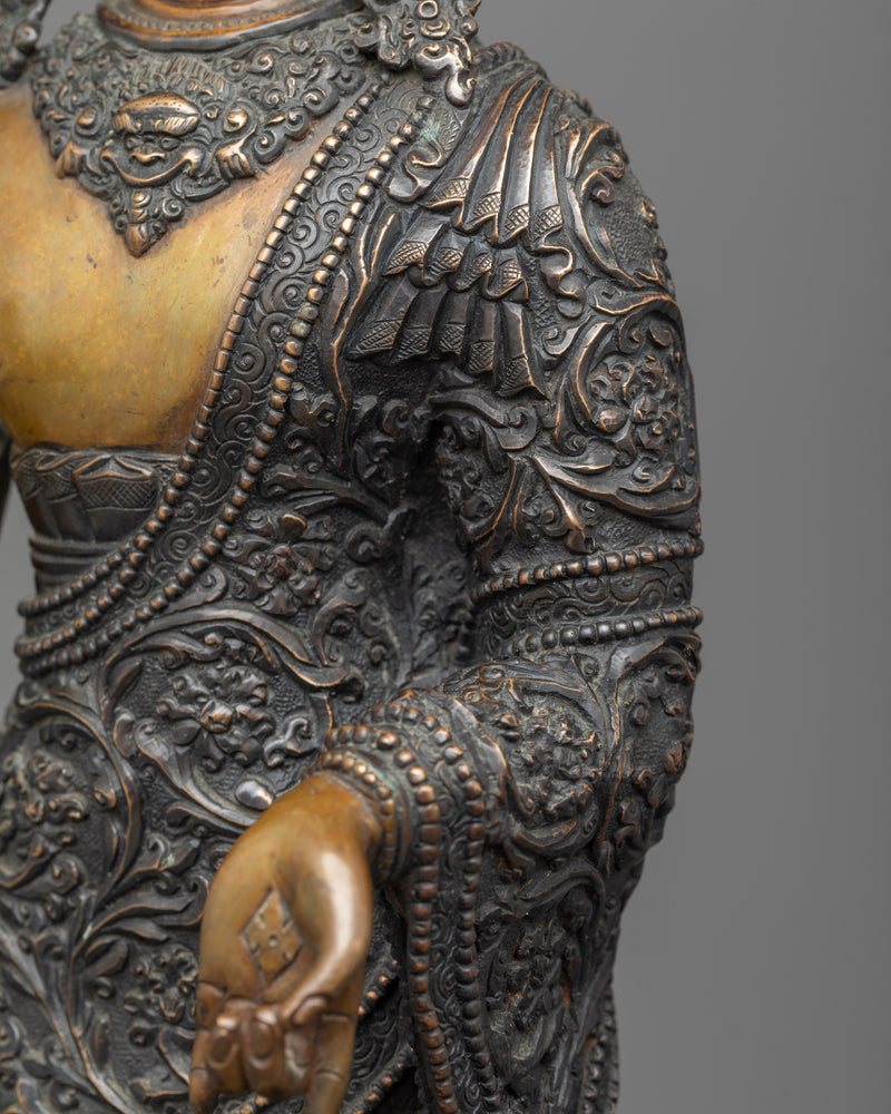 Dipankara Buddha Sculpture in Oxidized Elegance | The Herald of Light