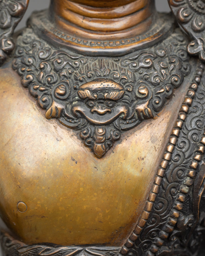 Dipankara Buddha Sculpture in Oxidized Elegance | The Herald of Light