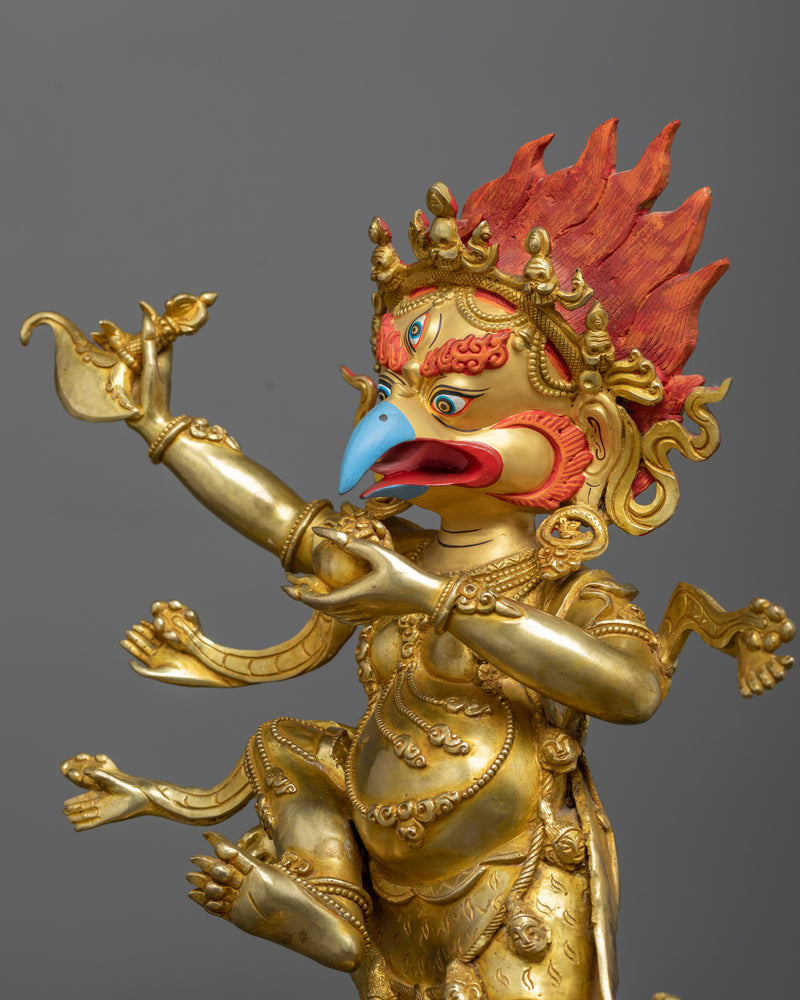 Premium Garuda Sculpture in 24K Gold | Himalayan Hand-crafted Statues