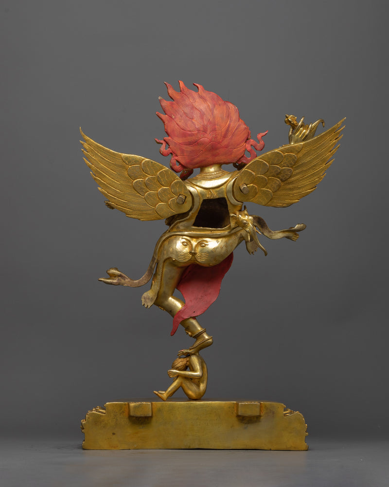 Premium Garuda Sculpture in 24K Gold | Himalayan Hand-crafted Statues