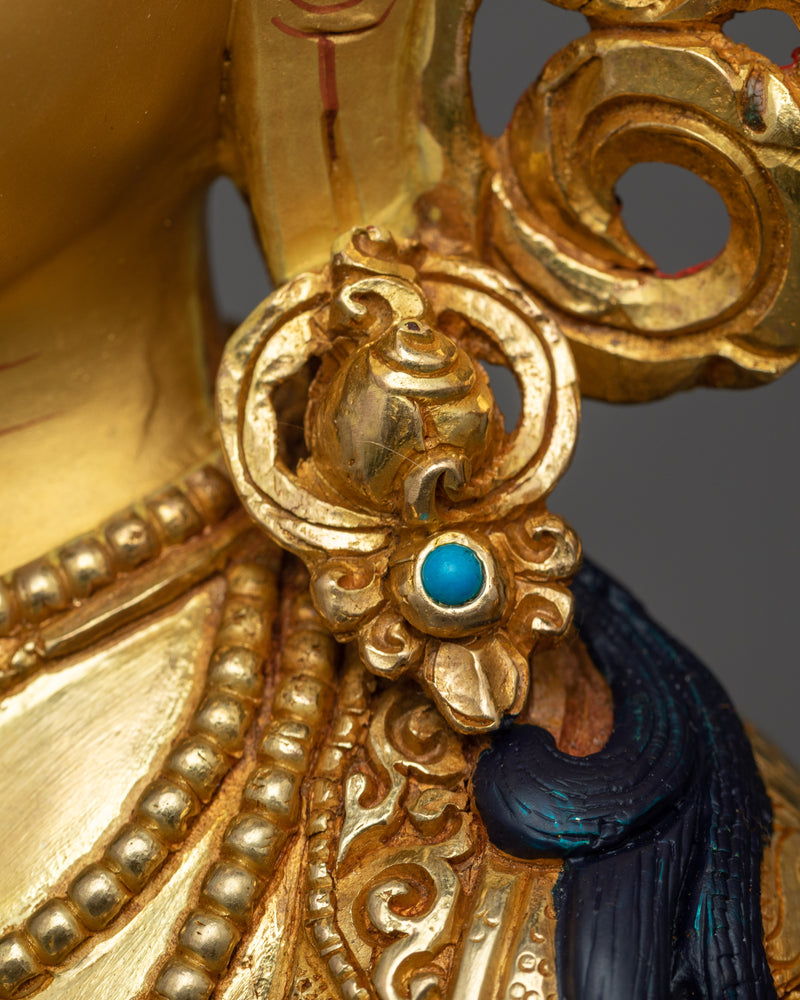 4-Arm Chenrezig Bodhisattva in 24K Gold | Embodiment of Compassion