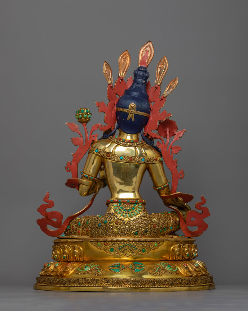 Shyama Tara Idol Adorned in 24K Gold | Nepalese Traditional Craftsmanship