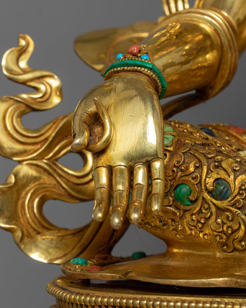 Shyama Tara Idol Adorned in 24K Gold | Nepalese Traditional Craftsmanship