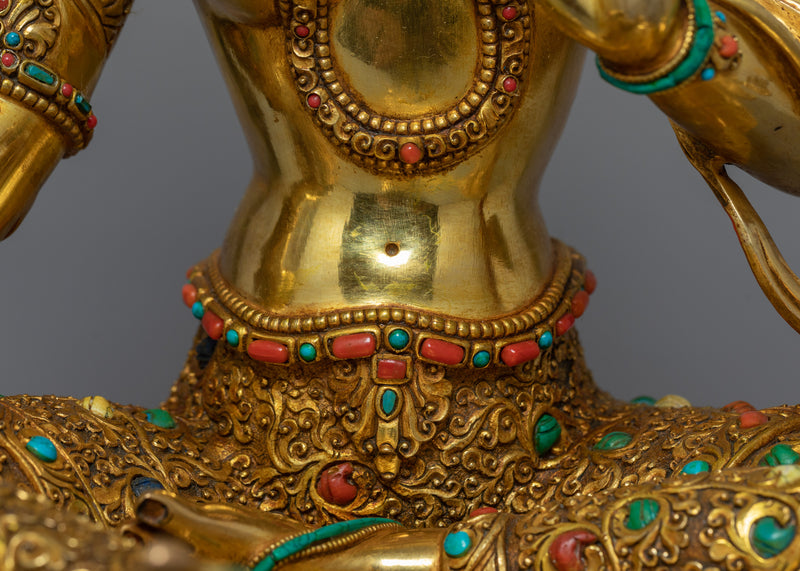 Shyama Tara Idol Adorned in 24K Gold | Nepalese Traditional Craftsmanship