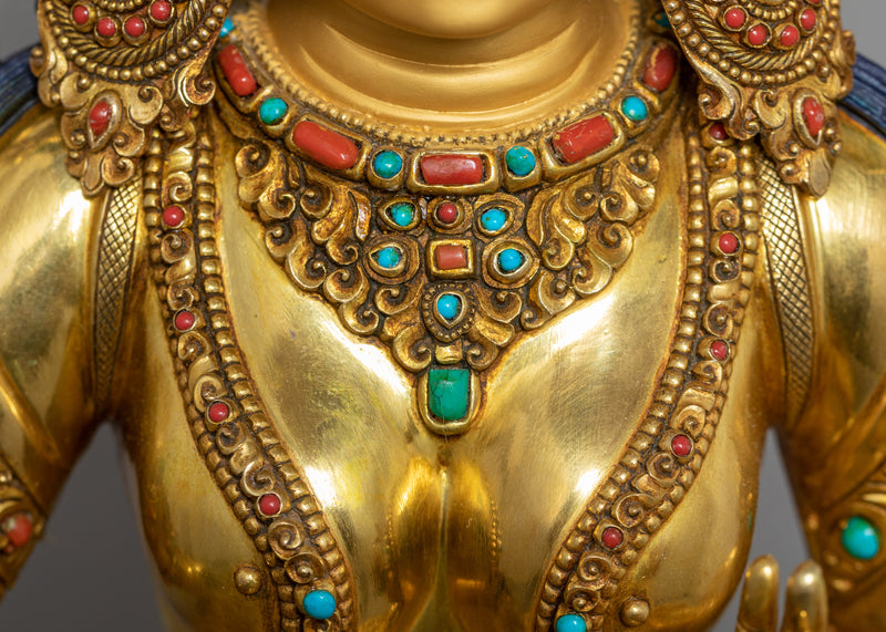 Shyama Tara Idol Adorned in 24K Gold | Nepalese Traditional Craftsmanship