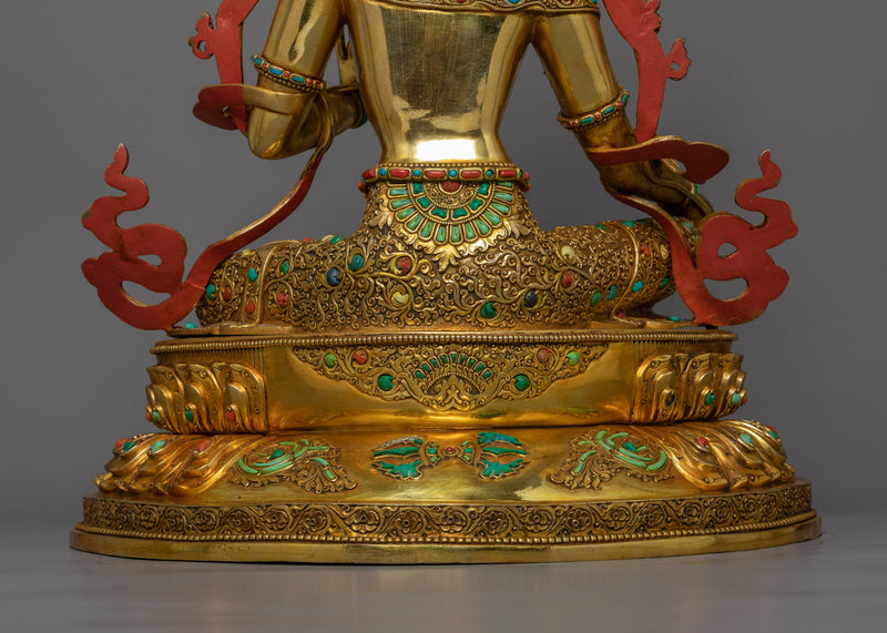 Shyama Tara on Shrine and Majestic Crown | Adorned in 24K Gold and Spirituality