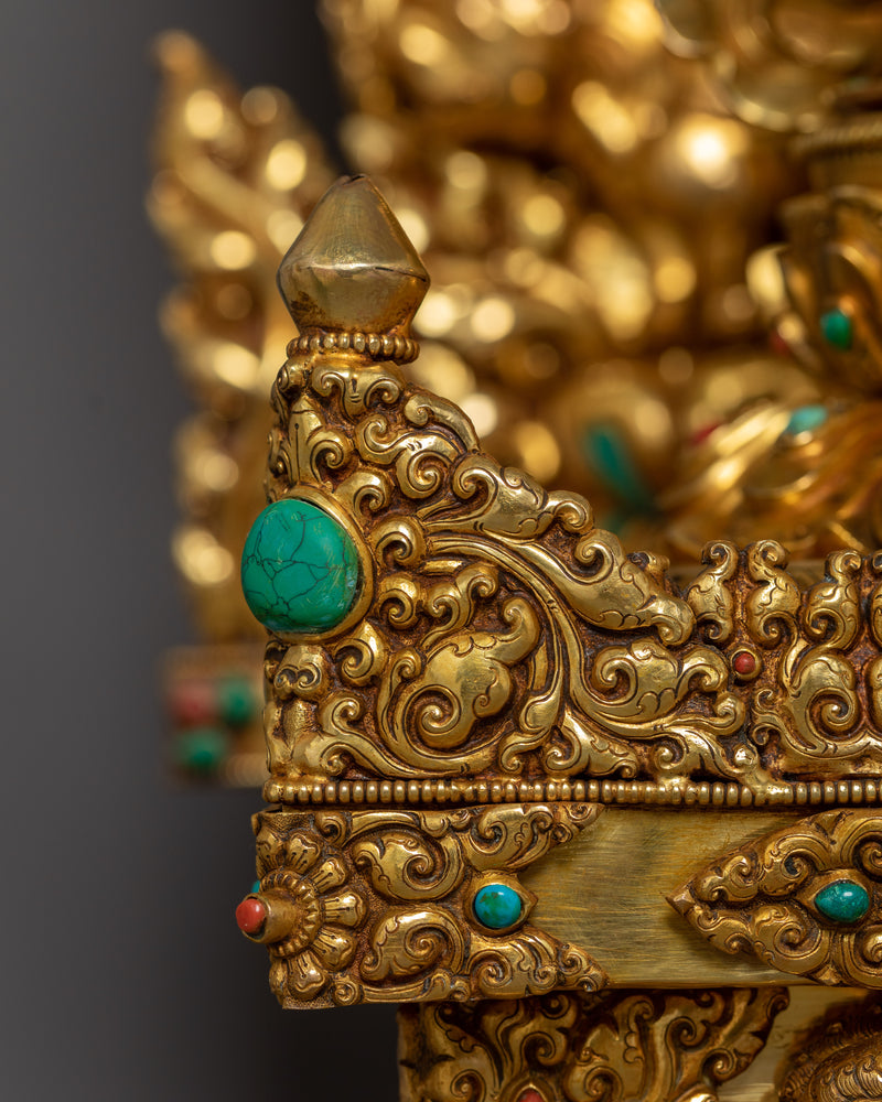 Shyama Tara on Shrine and Majestic Crown | Adorned in 24K Gold and Spirituality