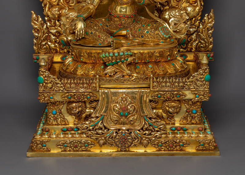 Shyama Tara on Shrine and Majestic Crown | Adorned in 24K Gold and Spirituality