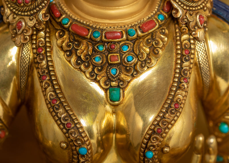 Shyama Tara on Shrine and Majestic Crown | Adorned in 24K Gold and Spirituality