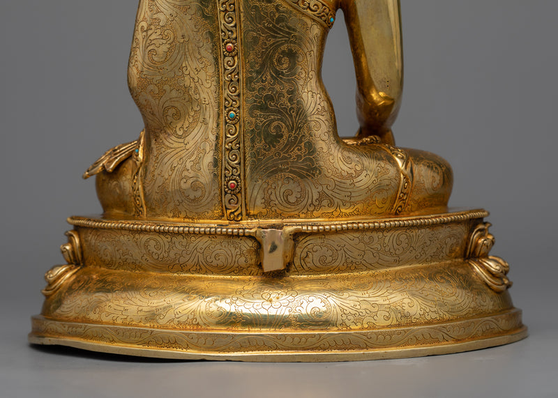 Copper Shakyamuni Buddha Statuette | Traditional Buddhist Artwork