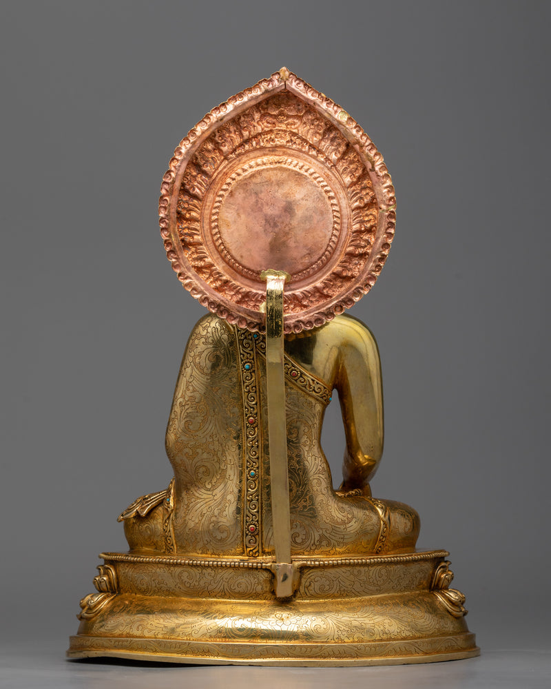 Copper Shakyamuni Buddha Statuette | Traditional Buddhist Artwork