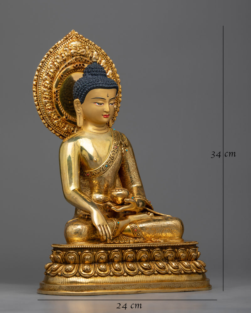 copper shakyamuni-buddha-statuette