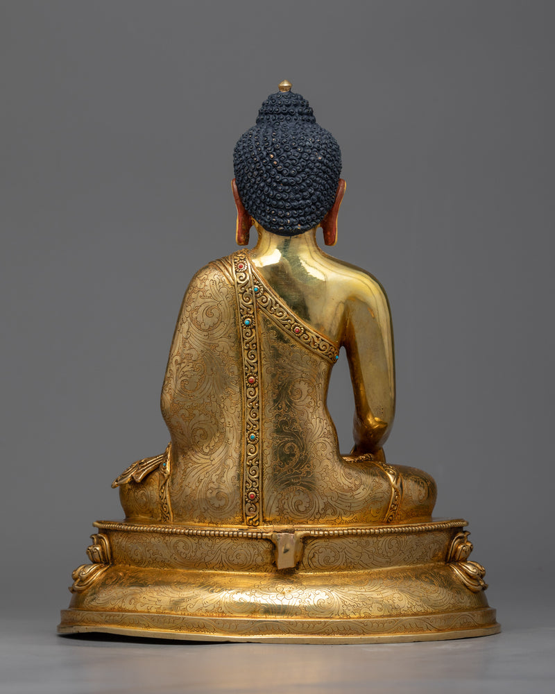 Copper Shakyamuni Buddha Statuette | Traditional Buddhist Artwork