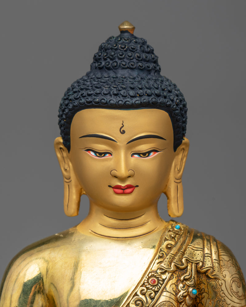 copper shakyamuni-buddha-statuette